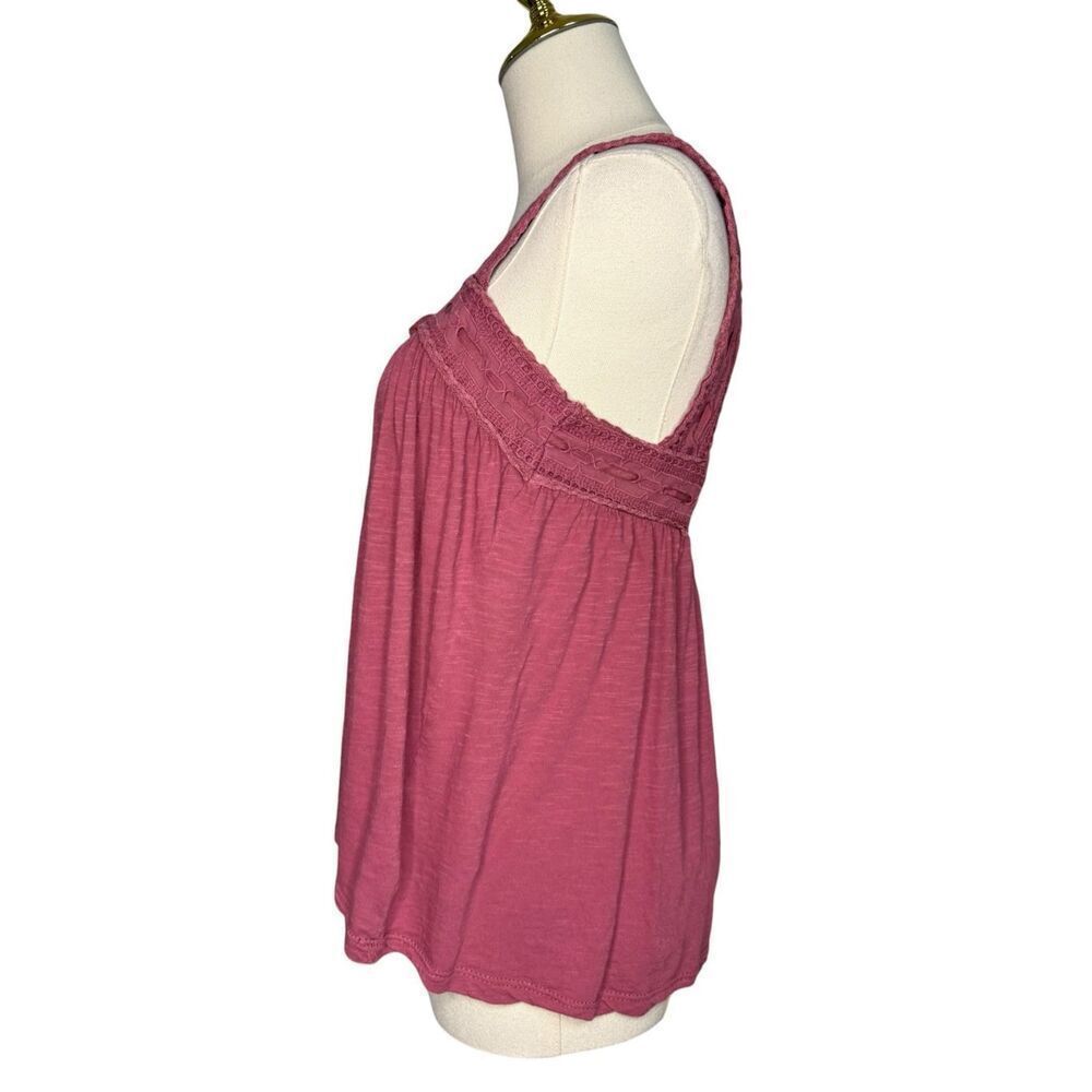 Lucky Brand Women’s XS Square Neck Lace Tank Babydoll Top Rose Brown Flowy Y2K - Picture 6 of 9